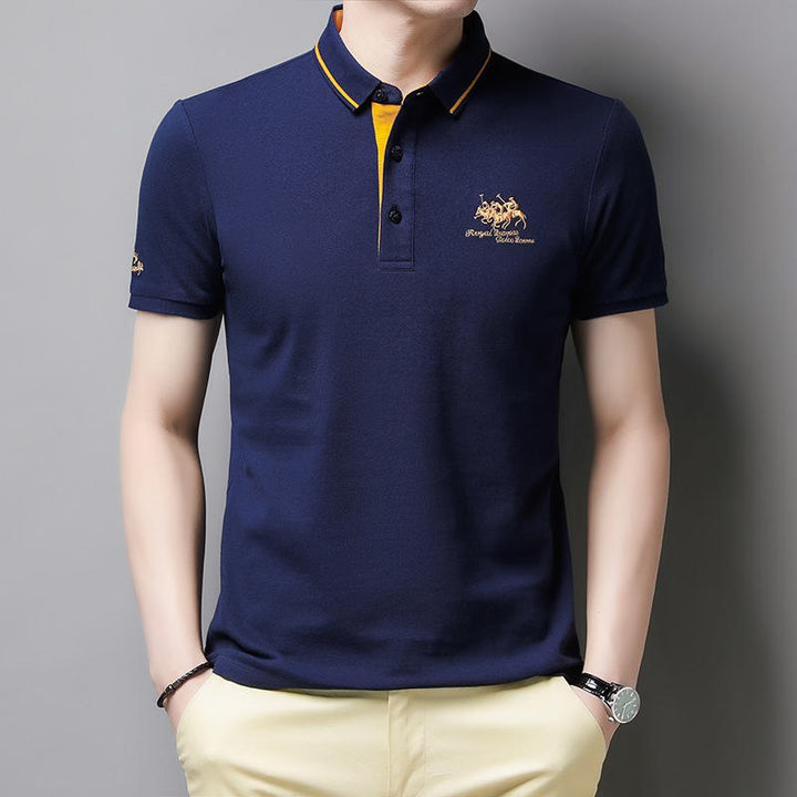 "Herren Polo-Shirt, kurzarm, mit Knöpfen, vielseitig, elegant, in Blau, ideal für Freizeit und halbformelle Anlässe."