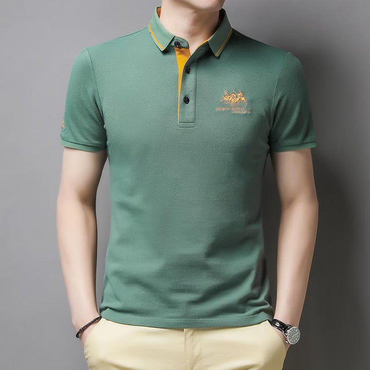"Herren Polo-Shirt, kurzarm, mit Knöpfen, vielseitig, elegant, in Blau, ideal für Freizeit und halbformelle Anlässe."