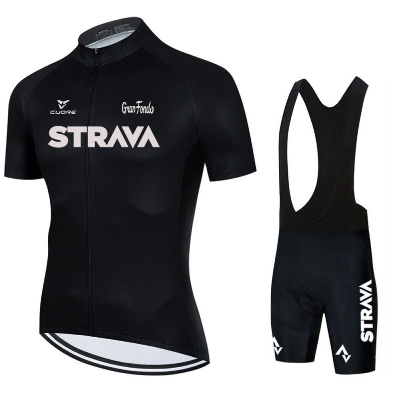 "Herren-Radtrikot und Bib-Shorts Set, blau-weiß, aerodynamisch, atmungsaktiv, für Leistung und Komfort entwickelt"