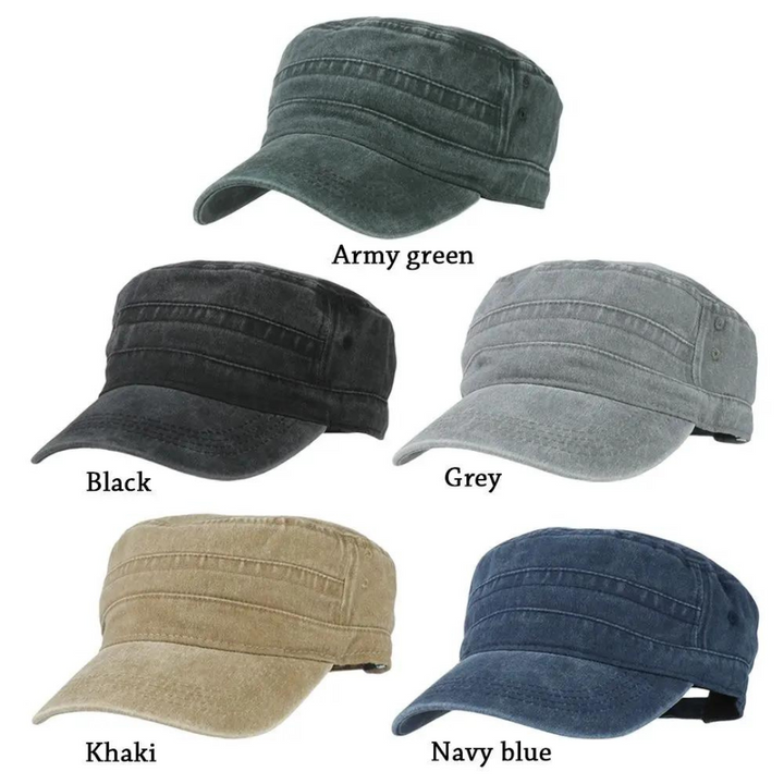 "Herren Retro Army Mütze in klassischem Design mit modernem Touch. Verstellbare Größe, langlebiges Material, ideal für Herren
