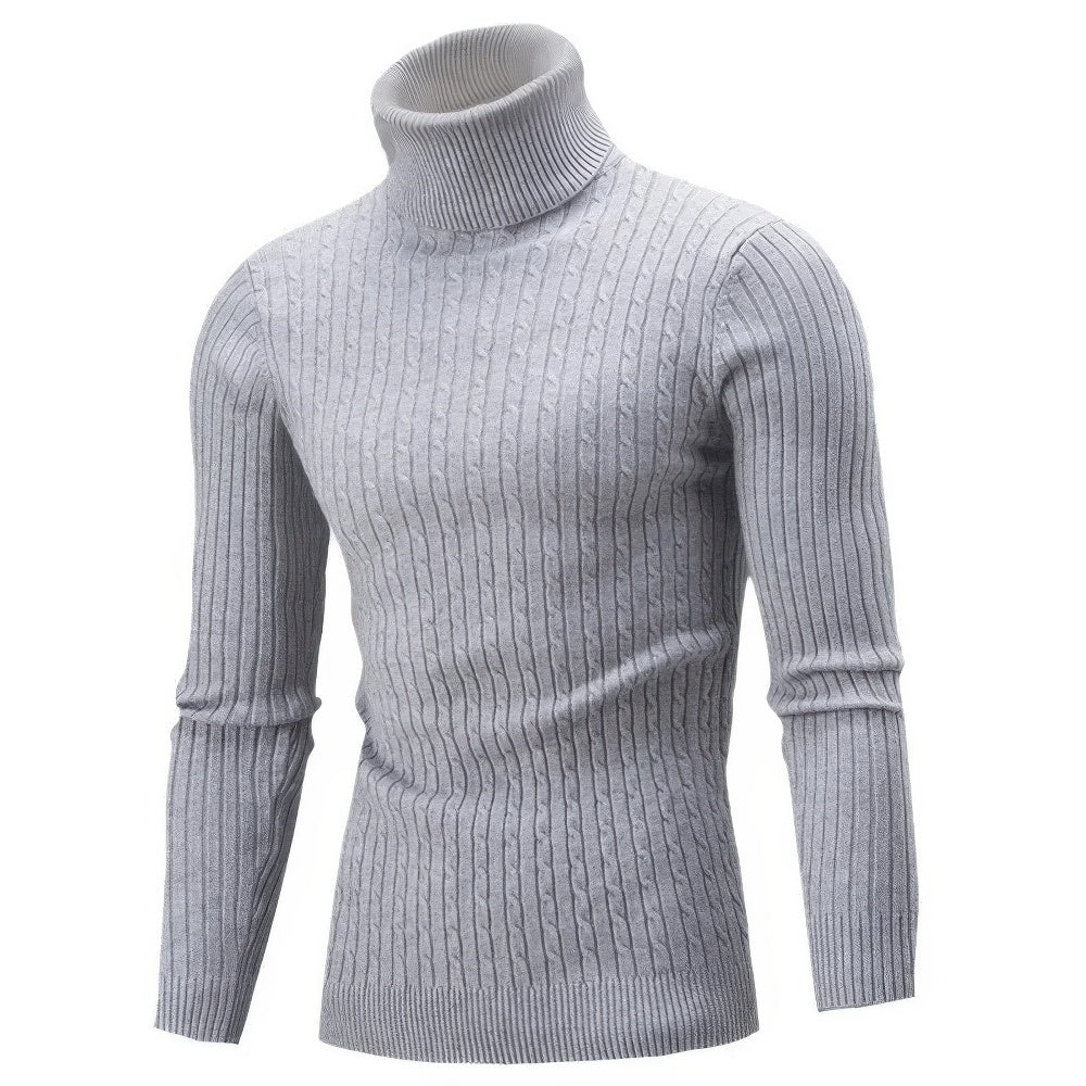 "Herren Rollkragenpullover in Blau, elastisch, weich, vielseitig, zeitloses Design für eleganten Auftritt bei jeder Gelegenhe