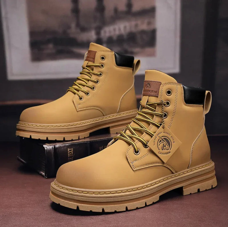 "Herren-Schnürstiefel wasserdicht, rutschfest, aus hochwertigem Leder, stilvoll und robust, mit Komfortsohle für sicheren Hal