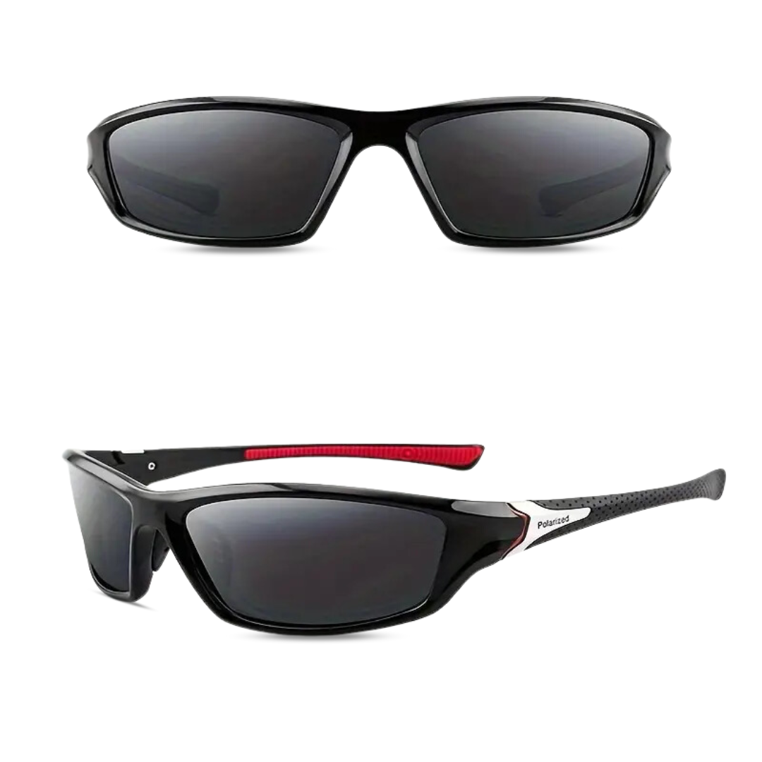 "Herren Sportbrille mit polarisierenden Gläsern, blau, stilvolles Design, leichter Rahmen, ideal für Outdoor-Aktivitäten."