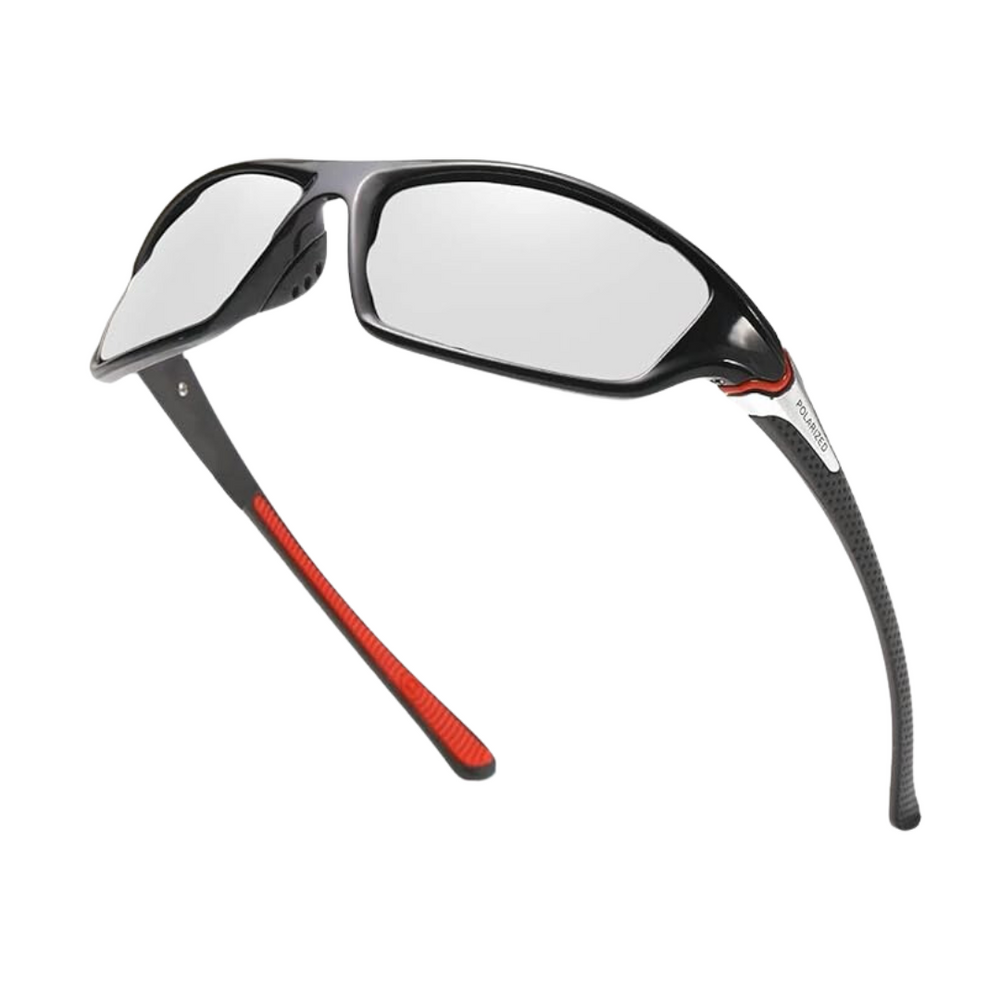 "Herren Sportbrille mit polarisierenden Gläsern, blau, stilvolles Design, leichter Rahmen, ideal für Outdoor-Aktivitäten."