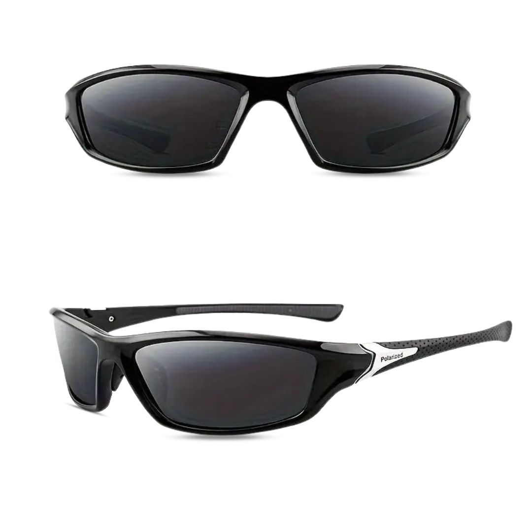 "Herren Sportbrille mit polarisierenden Gläsern, blau, stilvolles Design, leichter Rahmen, ideal für Outdoor-Aktivitäten."