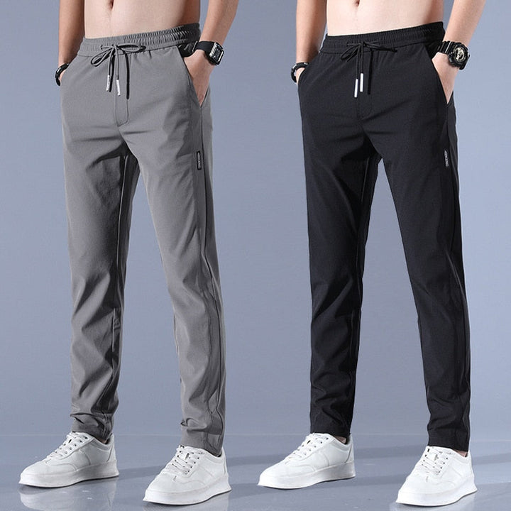 "Herren-Stretchhose, atmungsaktiv, schnelltrocknend, elastisch, vielseitig, grau, moderne Passform, ideal für Sport und Allta