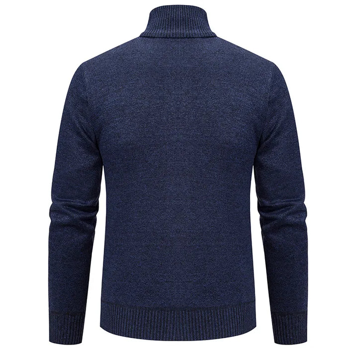 "Herren Strickjacke mit Reißverschluss aus Kaschmir-Baumwolle, elegant und modern für den stilbewussten Mann."
