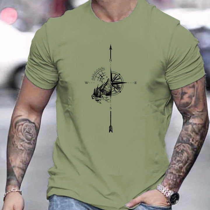 Herren T-Shirt mit Aufdruck, elastisch, normal geschnitten, lässiger Stil, passt ideal für vielseitige Anlässe