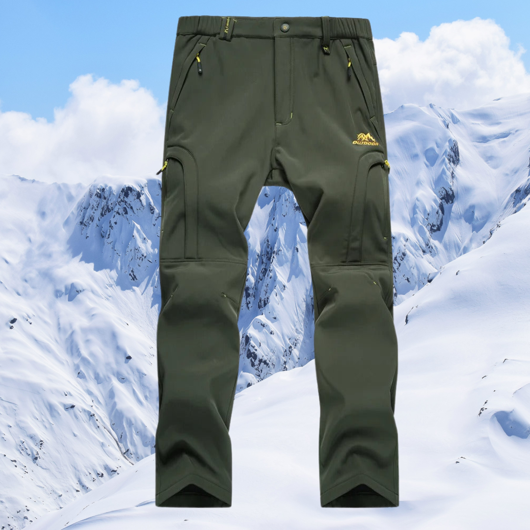 "Herren Thermo Outdoorhose, wasserdicht, atmungsaktiv, blau, robust, für Wandern und Camping, aus wetterfestem Material"