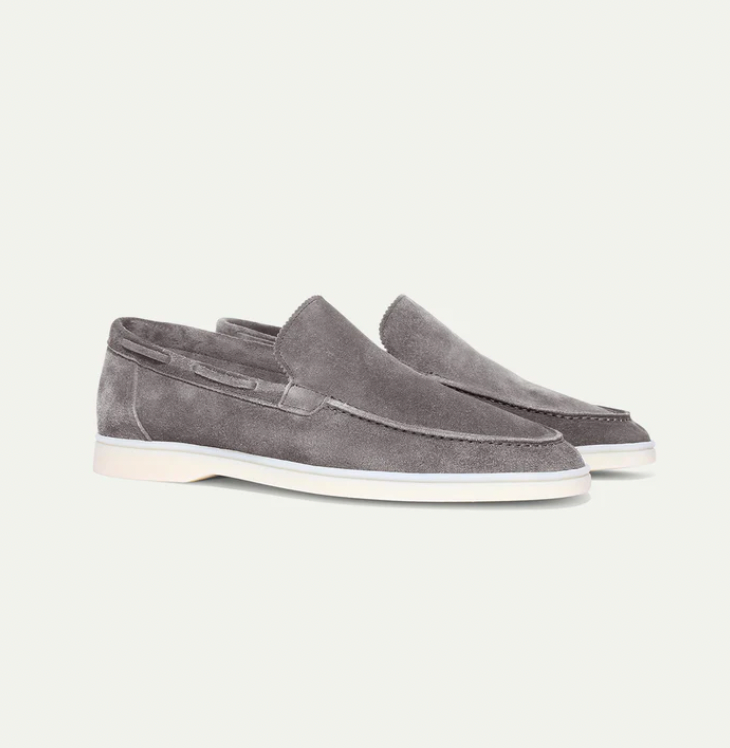 "Herren Wildleder-Slipper, elegant, komfortabel, in braunem Nachahmung Wildleder mit flexibler Gummisohle, Slip-on-Design"