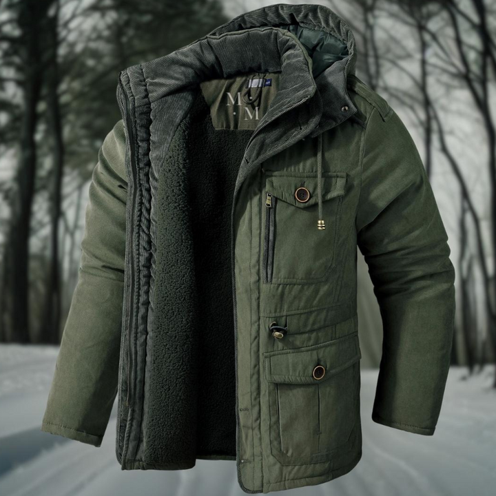 "Herren Winterjacke, dick, warm, elegantes Design, komfortabel, stilvoll, perfekt für Kälte, vielseitig, zeitloses Aussehen"