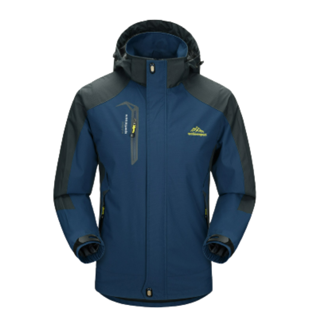 Herren Winterjacke mit Kapuze, isoliert, stilvoll, schwarz, bietet Wärme und Komfort bei kaltem Wetter.