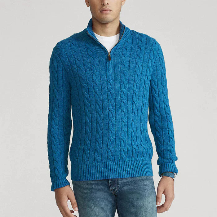 "Herrlicher Wollpullover Maël in Grau, stilvoll und warm, ideal für kalte Tage, klassisch und vielseitig kombinierbar."