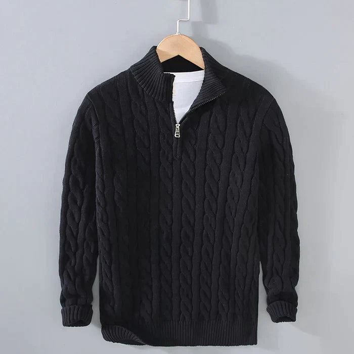"Herrlicher Wollpullover Maël in Grau, stilvoll und warm, ideal für kalte Tage, klassisch und vielseitig kombinierbar."