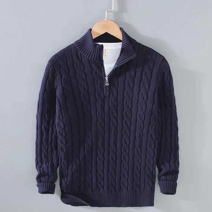 "Herrlicher Wollpullover Maël in Grau, stilvoll und warm, ideal für kalte Tage, klassisch und vielseitig kombinierbar."