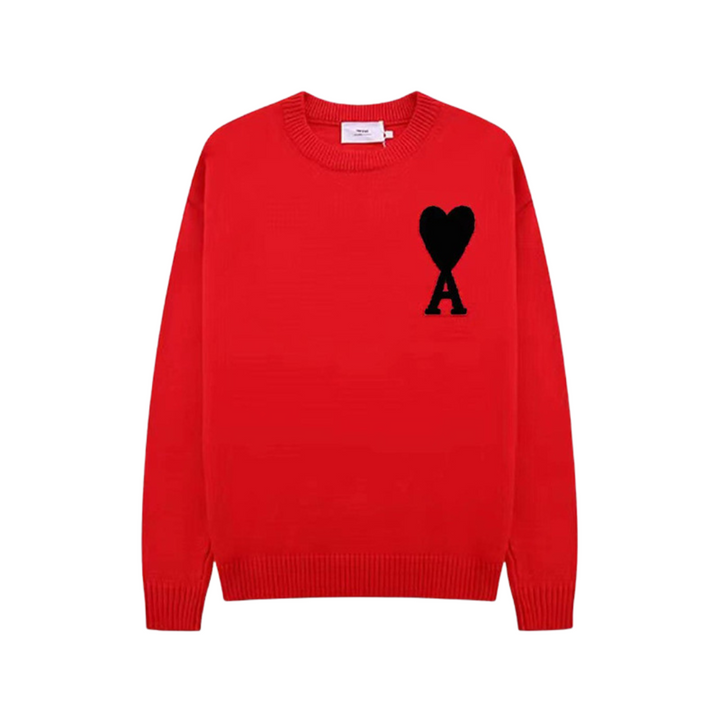 "Herz-Pullover für Damen, weich, weiß, mit Herzen, modisch und bequem, ideal für kalte Tage, vielseitig kombinierbar."