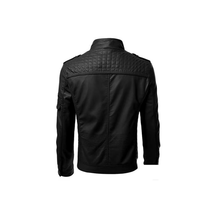 "Hochwertige Falco Lederjacke mit abnehmbarer Kapuze, wasserabweisend, vielseitiges Design für Herren, elegantes Aussehen."