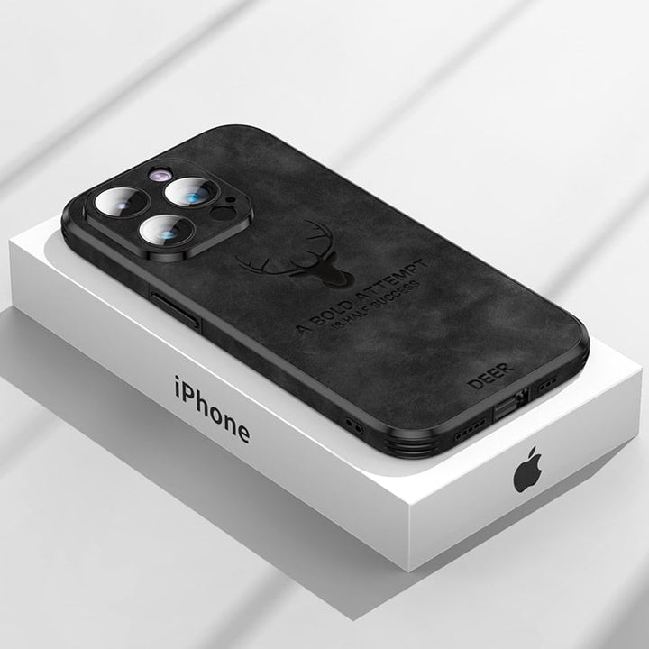 "Hochwertige Wildleder iPhone-Hülle, stoßfest, grün, mit Kameraschutz, luxuriöses Design, kompatibel mit iPhone 12-15"