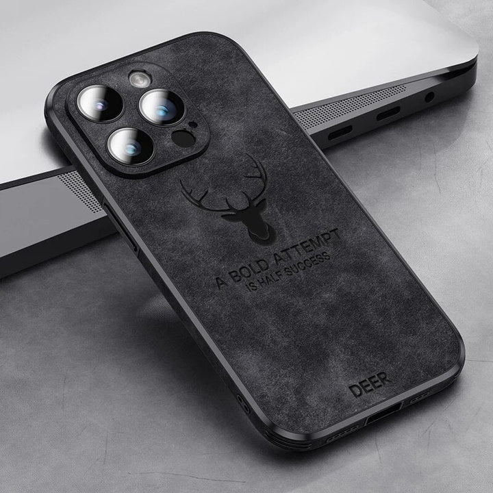 "Hochwertige Wildleder iPhone-Hülle, stoßfest, grün, mit Kameraschutz, luxuriöses Design, kompatibel mit iPhone 12-15"