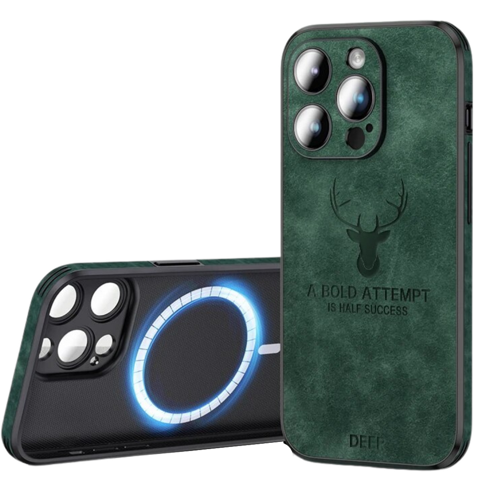 "Hochwertige Wildleder iPhone-Hülle, stoßfest, grün, mit Kameraschutz, luxuriöses Design, kompatibel mit iPhone 12-15"