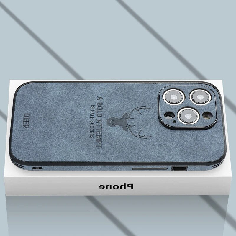 "Hochwertige Wildleder iPhone-Hülle, stoßfest, grün, mit Kameraschutz, luxuriöses Design, kompatibel mit iPhone 12-15"