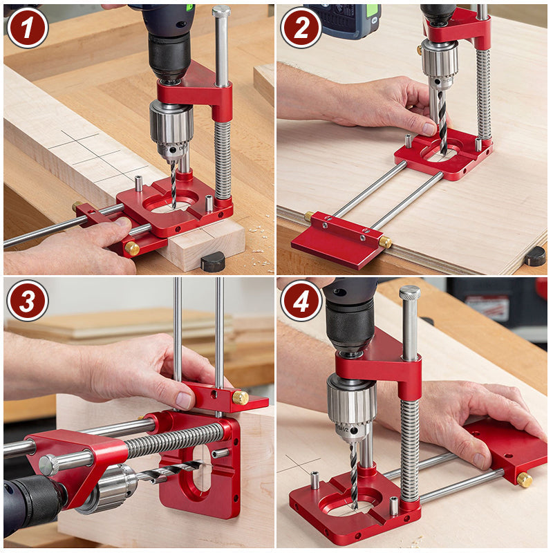 "Holzbearbeitungs-Locator für präzise Markierungen, aus legiertem Stahl, in Rot und Schwarz, für DIY-Projekte."