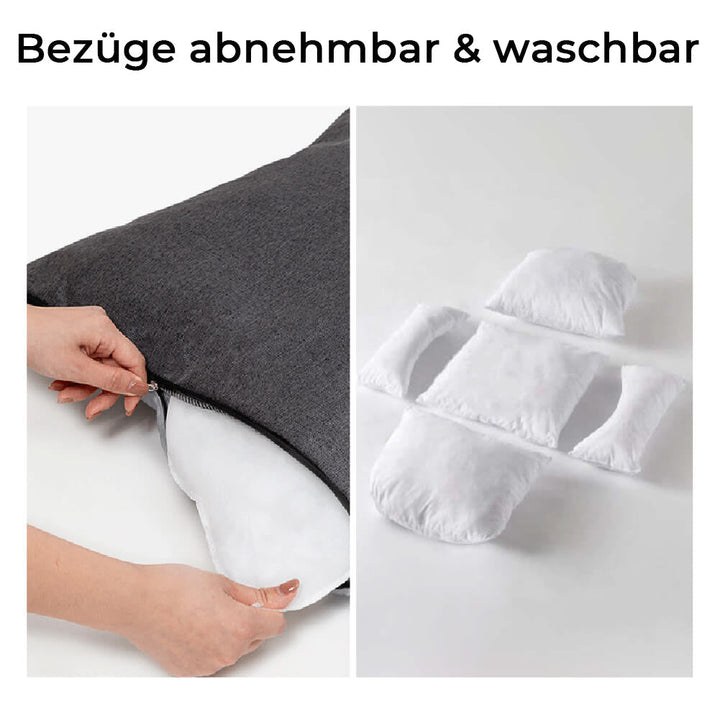 "Hunde Autositzbett Grau Einzelsitz, weich gepolstert, abnehmbar, stabilisierende Sicherheitsleinen für sicheres Reisen"