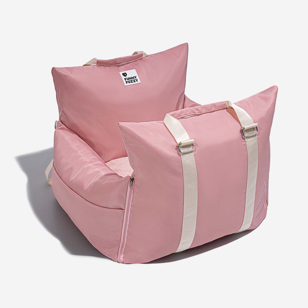 "Hunde Autositzbett Grau Einzelsitz, weich gepolstert, abnehmbar, stabilisierende Sicherheitsleinen für sicheres Reisen"