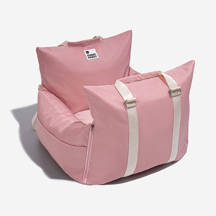 "Hunde Autositzbett Grau Einzelsitz, weich gepolstert, abnehmbar, stabilisierende Sicherheitsleinen für sicheres Reisen"