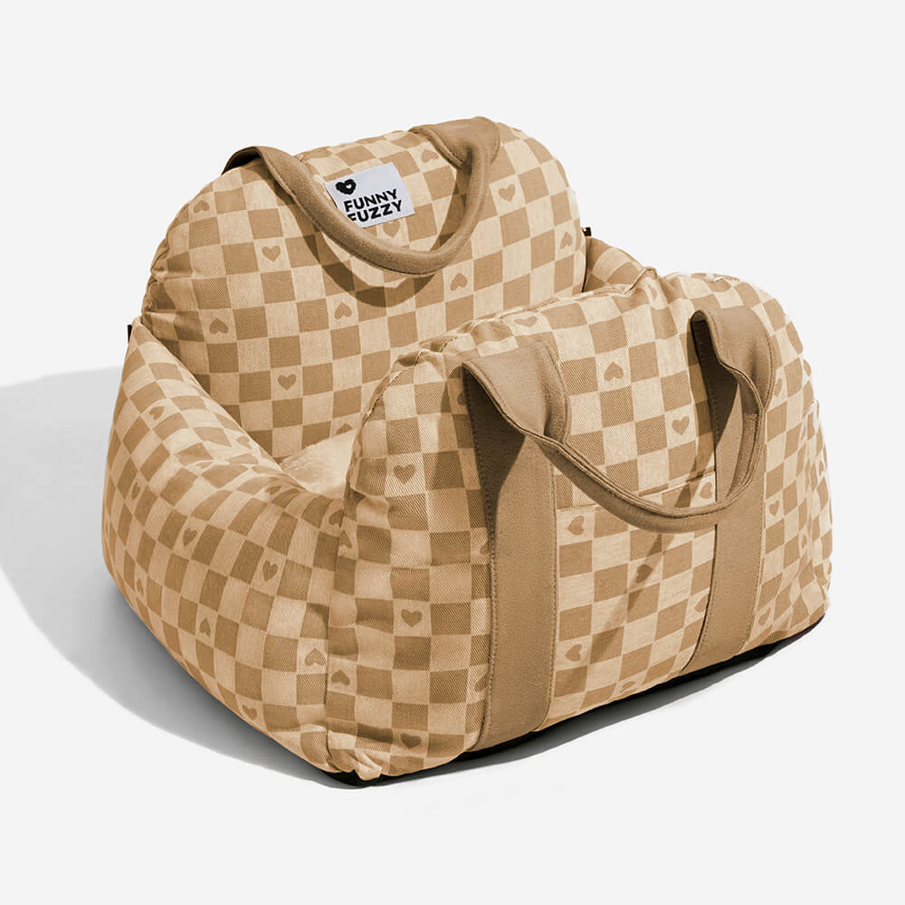 "Hunde Autositzbett Grau Einzelsitz, weich gepolstert, abnehmbar, stabilisierende Sicherheitsleinen für sicheres Reisen"