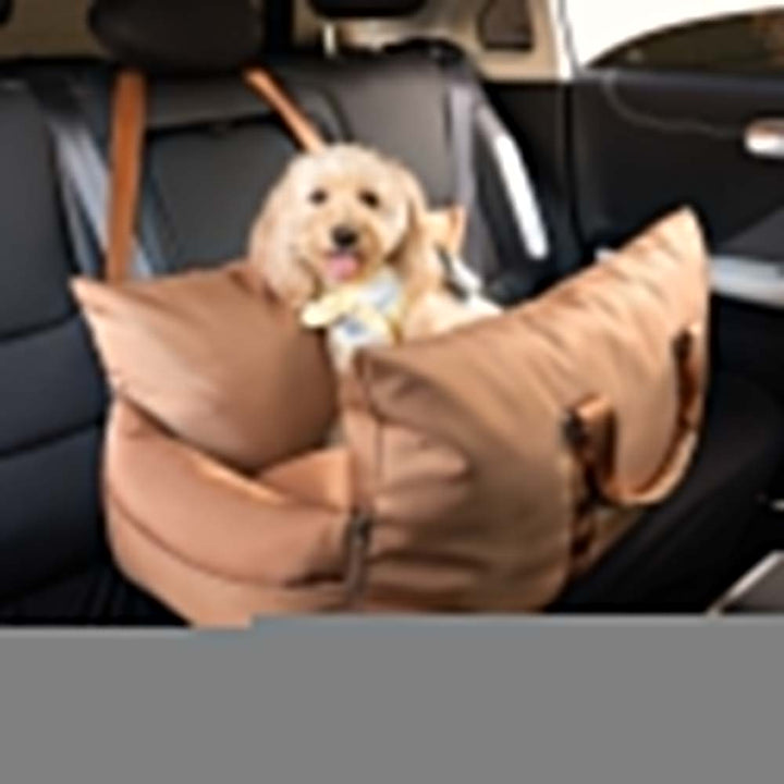 "Hunde Autositzbett Grau Einzelsitz, weich gepolstert, abnehmbar, stabilisierende Sicherheitsleinen für sicheres Reisen"