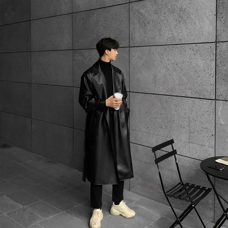Knielanger Trenchcoat für Herren - Zeitloser Stil & Funktionalität
