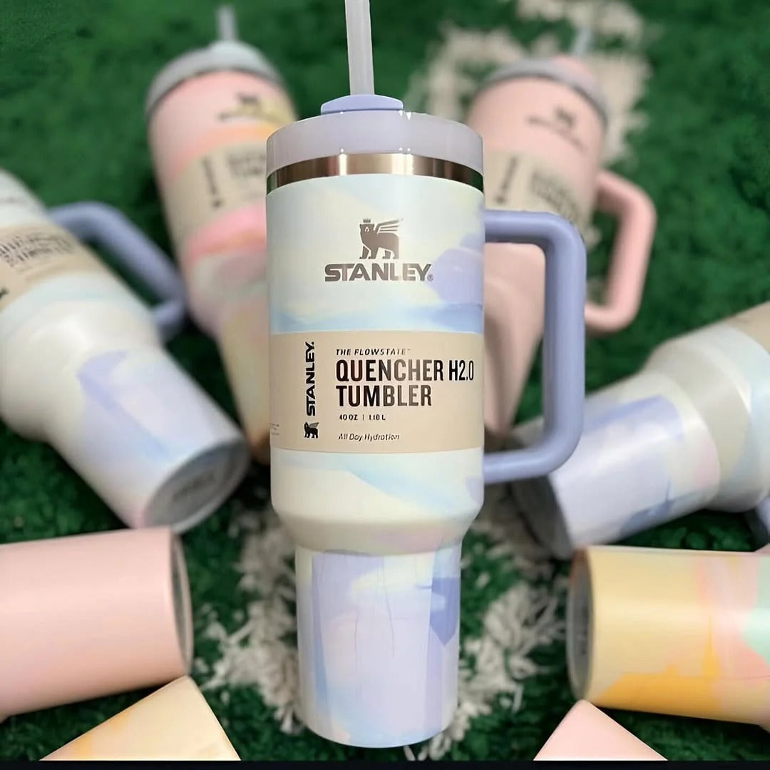 Isolierter Reisebecher 40oz | Edelstahl, Griff & Strohhalm