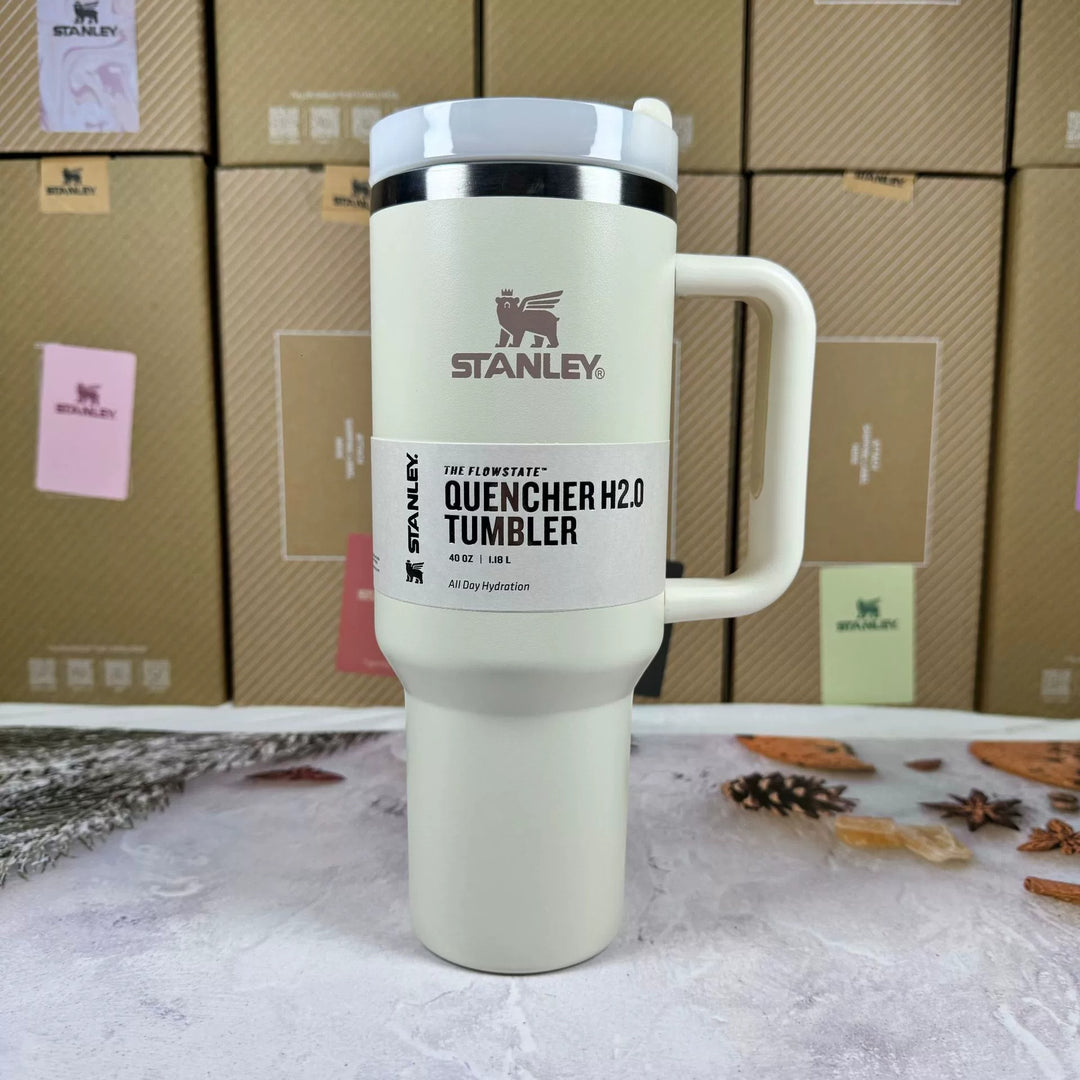 Isolierter Reisebecher 40oz | Edelstahl, Griff & Strohhalm