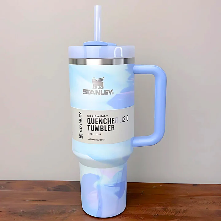 Isolierter Reisebecher 40oz | Edelstahl, Griff & Strohhalm