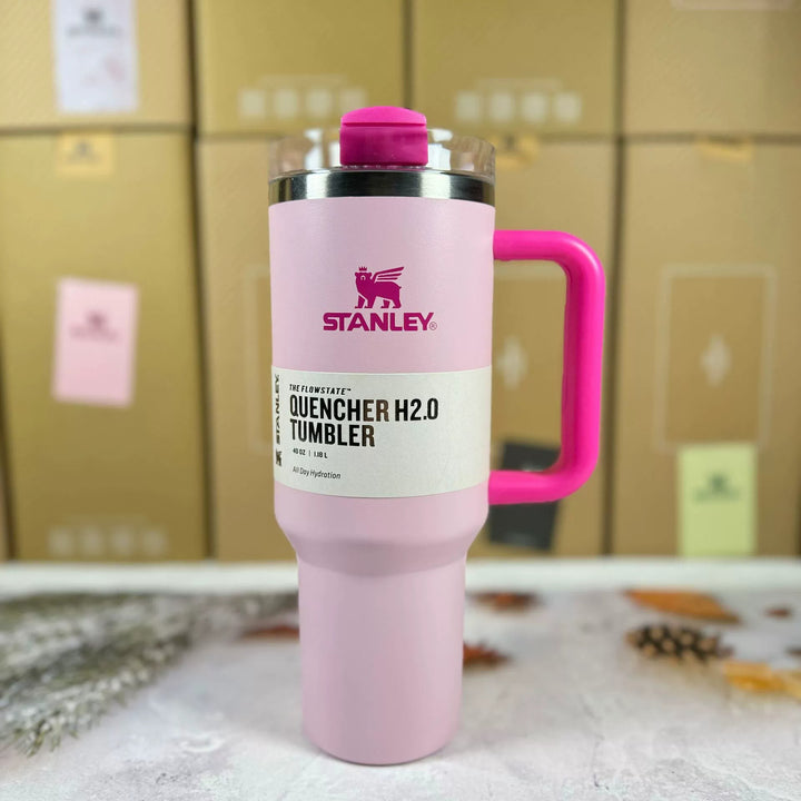 Isolierter Reisebecher 40oz | Edelstahl, Griff & Strohhalm