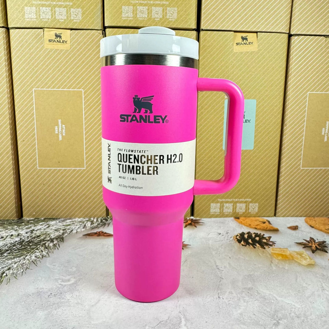 Isolierter Reisebecher 40oz | Edelstahl, Griff & Strohhalm