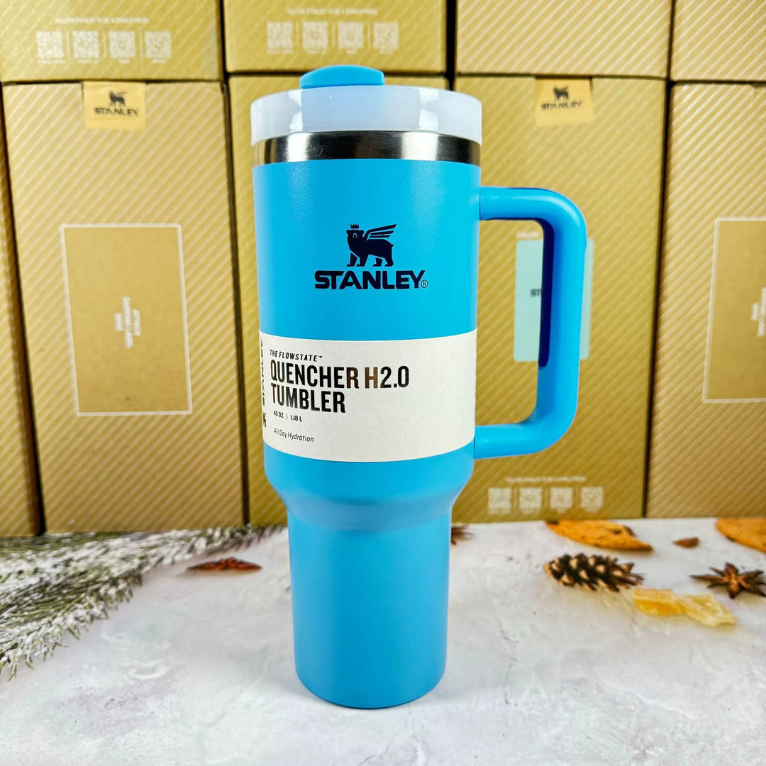 Isolierter Reisebecher 40oz | Edelstahl, Griff & Strohhalm