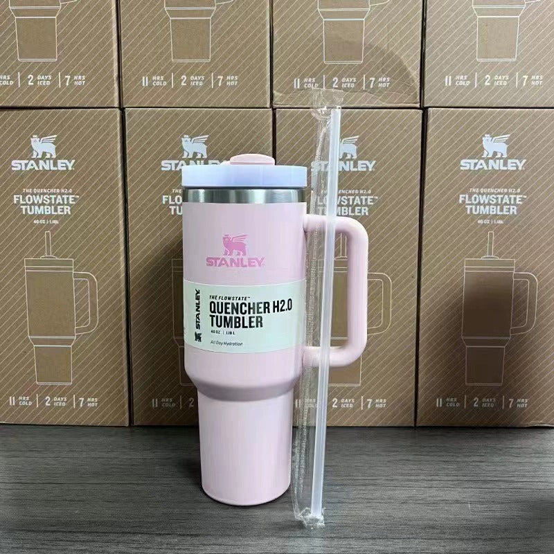 Isolierter Reisebecher 40oz | Edelstahl, Griff & Strohhalm