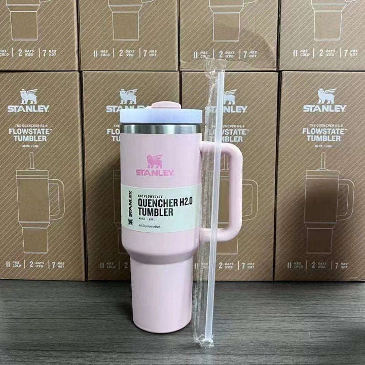 Isolierter Reisebecher 40oz | Edelstahl, Griff & Strohhalm