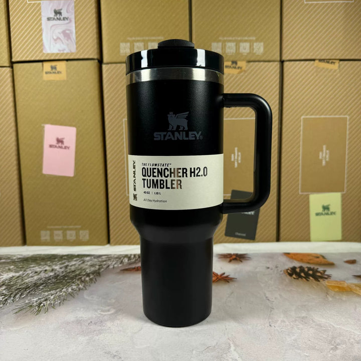 Isolierter Reisebecher 40oz | Edelstahl, Griff & Strohhalm