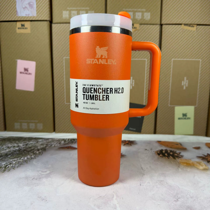 Isolierter Reisebecher 40oz | Edelstahl, Griff & Strohhalm