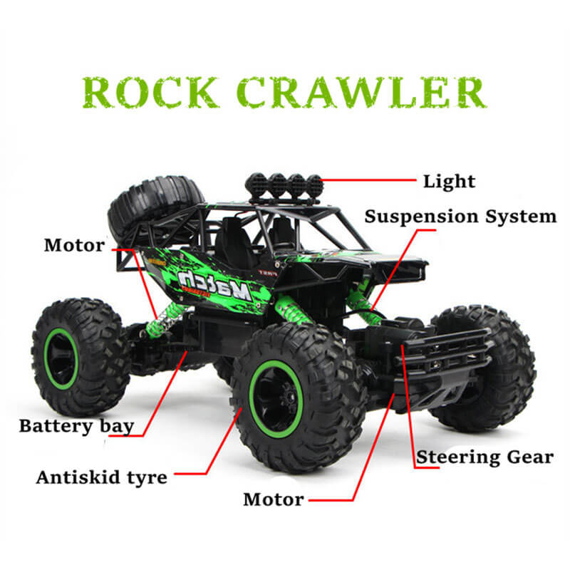 "Imposanter 4x4 RC-Monstertruck in Geländefahrt, robustes Design, geländegängig, ideal für Offroad-Abenteuer."