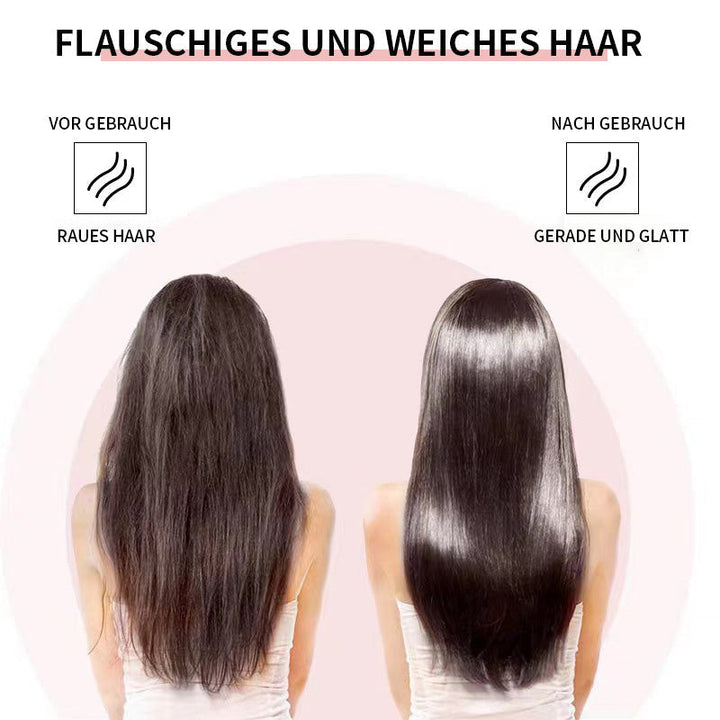 Innovativer 2-in-1-Haarglätter und Lockenstab in elegantem Design, erhältlich in Rot, Silber, Rosa, Weiß und Schwarz.