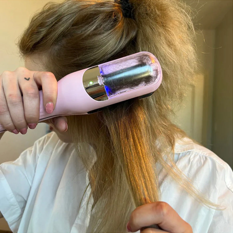 Innovativer 2-in-1-Haarglätter und Lockenstab in elegantem Design, erhältlich in Rot, Silber, Rosa, Weiß und Schwarz.