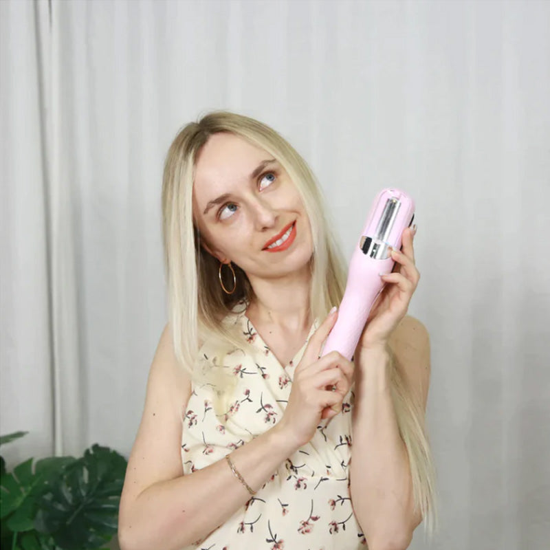 Innovativer 2-in-1-Haarglätter und Lockenstab in elegantem Design, erhältlich in Rot, Silber, Rosa, Weiß und Schwarz.