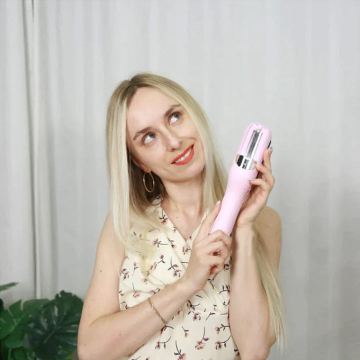 Innovativer 2-in-1-Haarglätter und Lockenstab in elegantem Design, erhältlich in Rot, Silber, Rosa, Weiß und Schwarz.