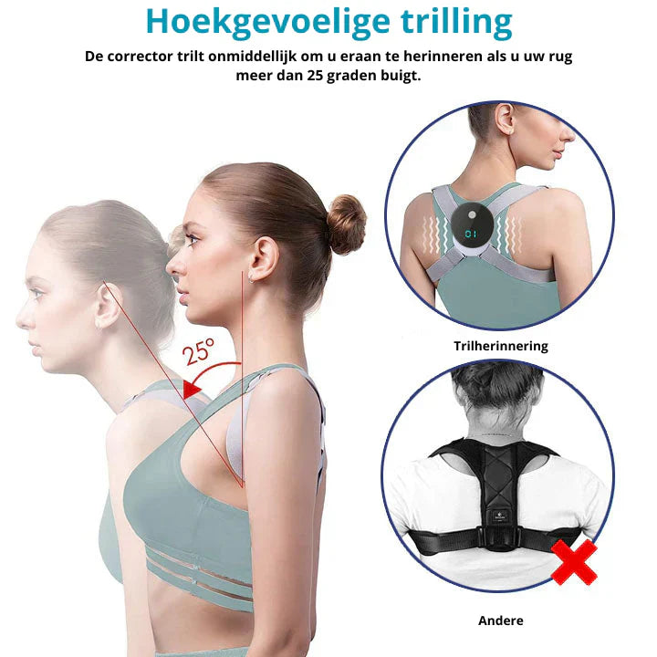 Intelligente EMS-Haltungskorrekturbandage unter Kleidung, leichte, flexible Gurte, diskret und komfortabel für bessere Haltun