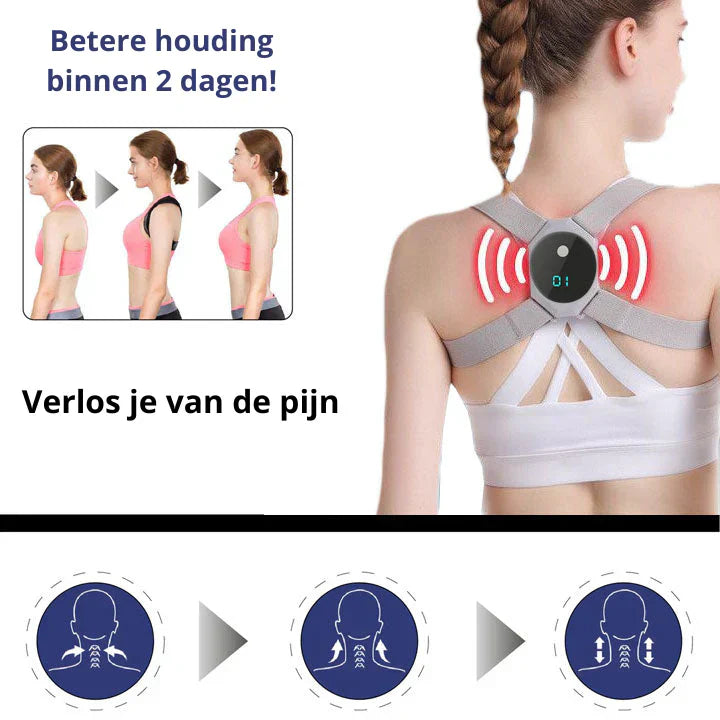 Intelligente EMS-Haltungskorrekturbandage unter Kleidung, leichte, flexible Gurte, diskret und komfortabel für bessere Haltun