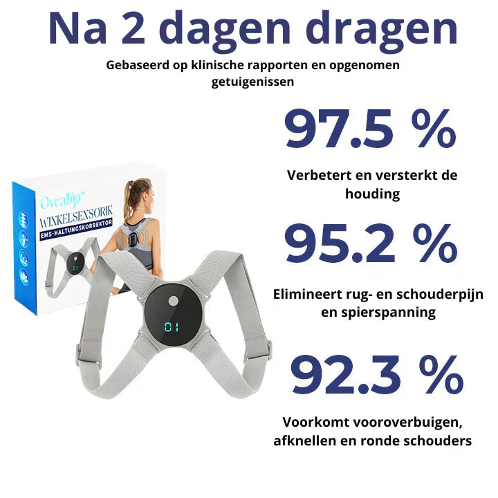 Intelligente EMS-Haltungskorrekturbandage unter Kleidung, leichte, flexible Gurte, diskret und komfortabel für bessere Haltun